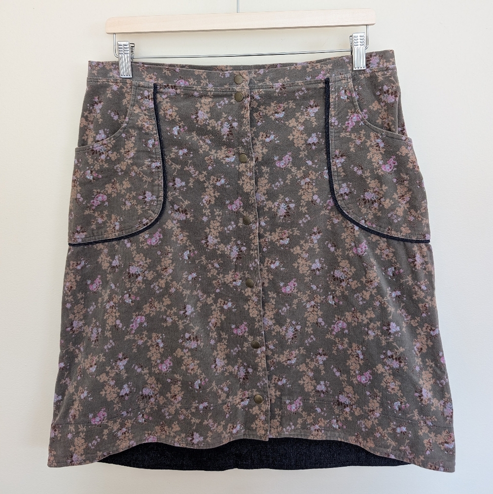 Allison Wonderland Y2K Vintage Floral Print Cottagecore Mini Skirt Large